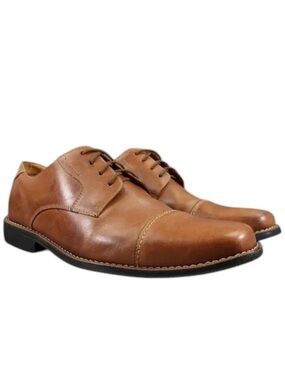 Sandro Moscoloni Shoes Mens 11 Oxford Cap Toe Classic Leather Dress Formal Brown